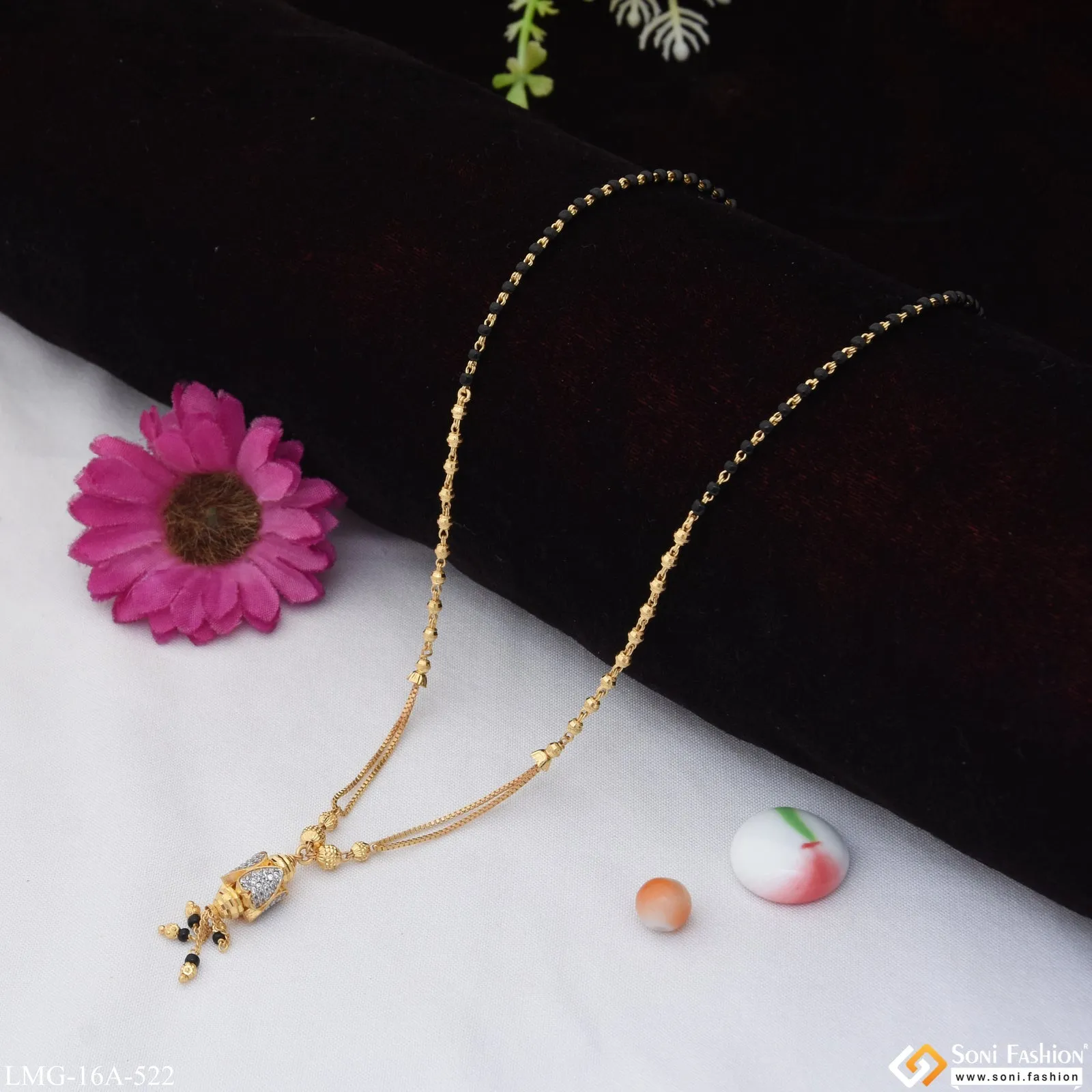 1 Gram Gold Plated Graceful Design Gold Plated Mangalsutra for Women - Style A522