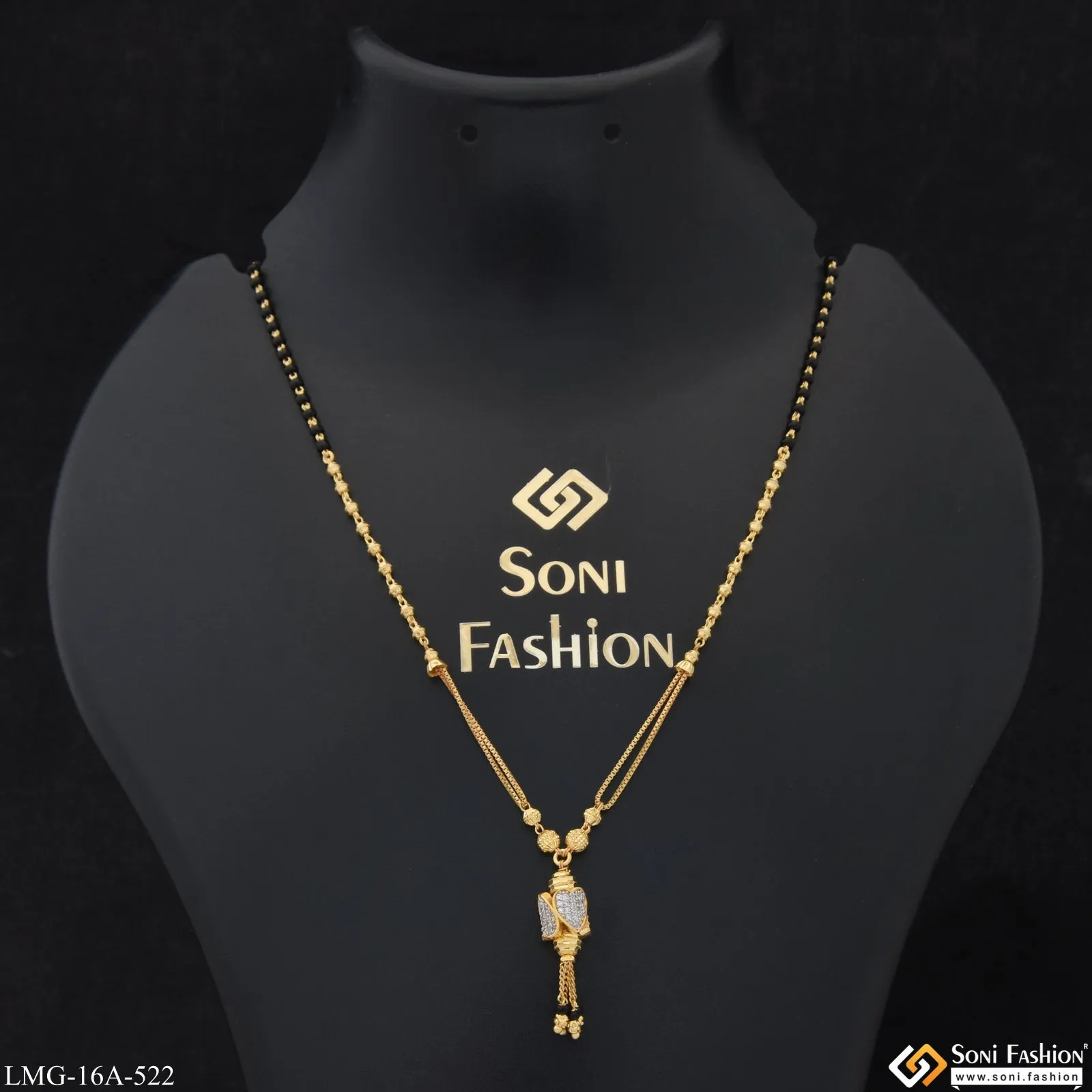 1 Gram Gold Plated Graceful Design Gold Plated Mangalsutra for Women - Style A522