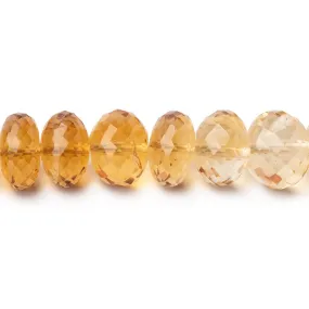 10-12mm Citrine Faceted Rondelle Beads 16 inch 62 pieces AAA