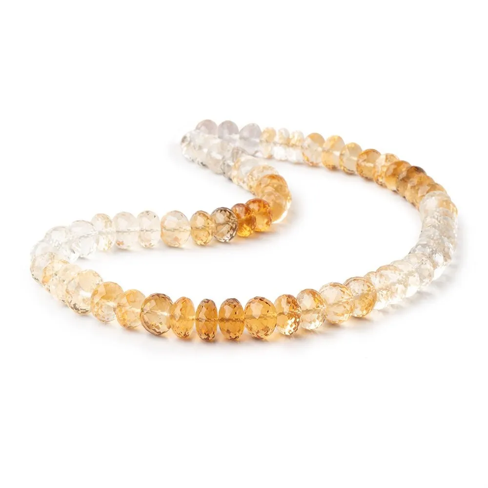 10-12mm Citrine Faceted Rondelle Beads 16 inch 62 pieces AAA