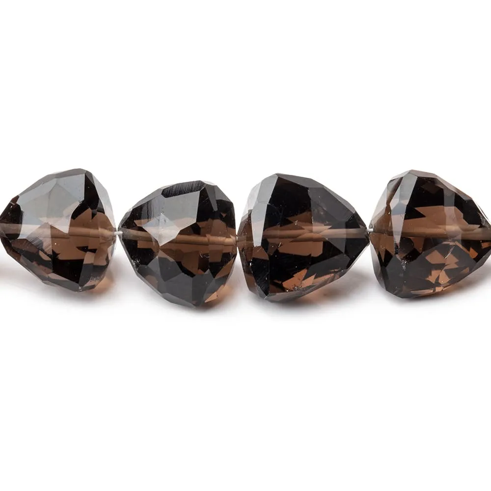 10-13mm Smoky Quartz Faceted Trillion Beads 16 inch 40 pieces