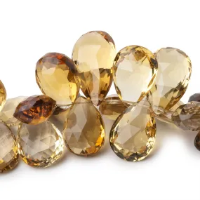 10x15-12x18mm Whiskey Quartz Faceted Pear Beads 8 inch 41 pieces AAA