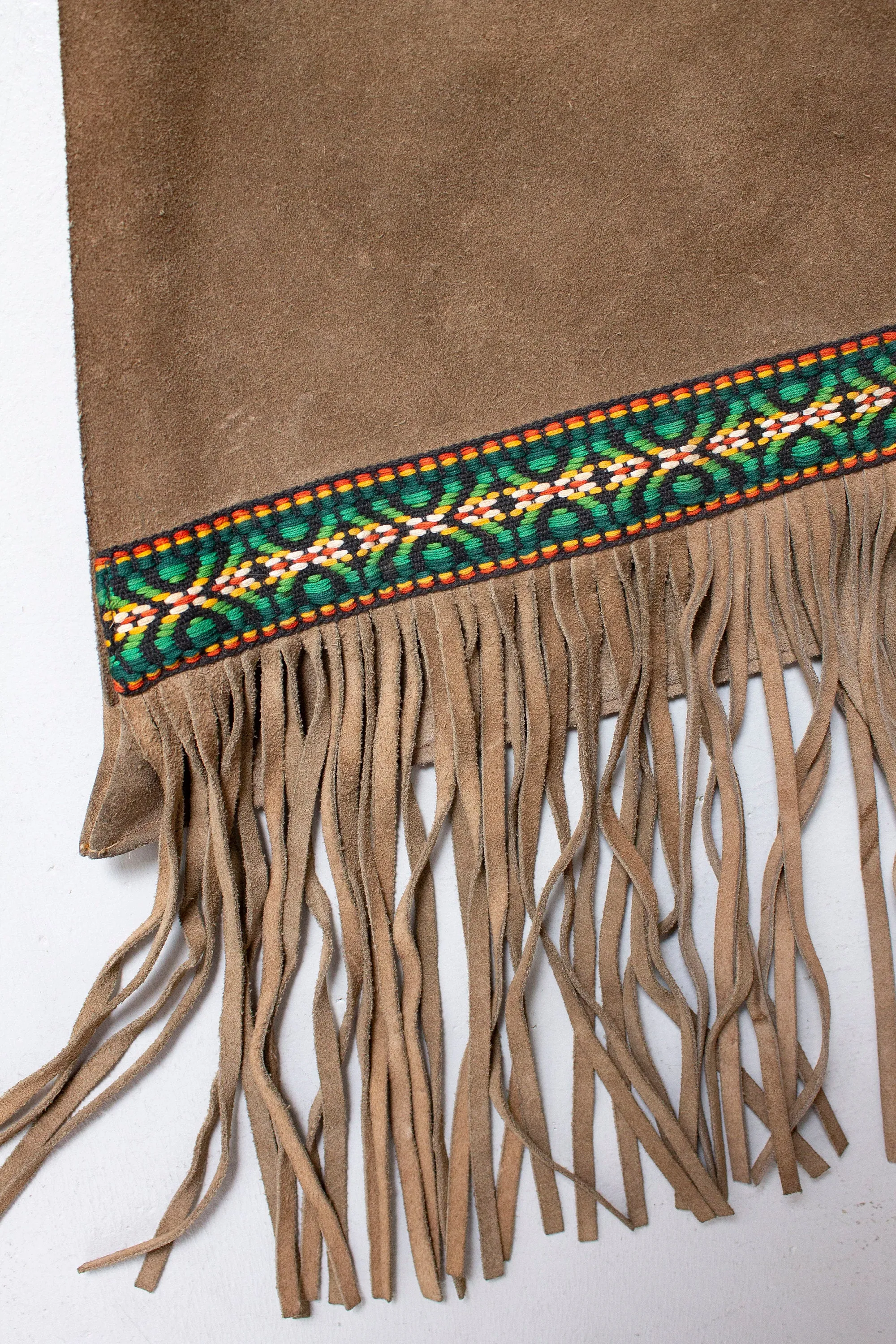 1970s Suede FRINGE Boho Purse Leather Shoulder Bag