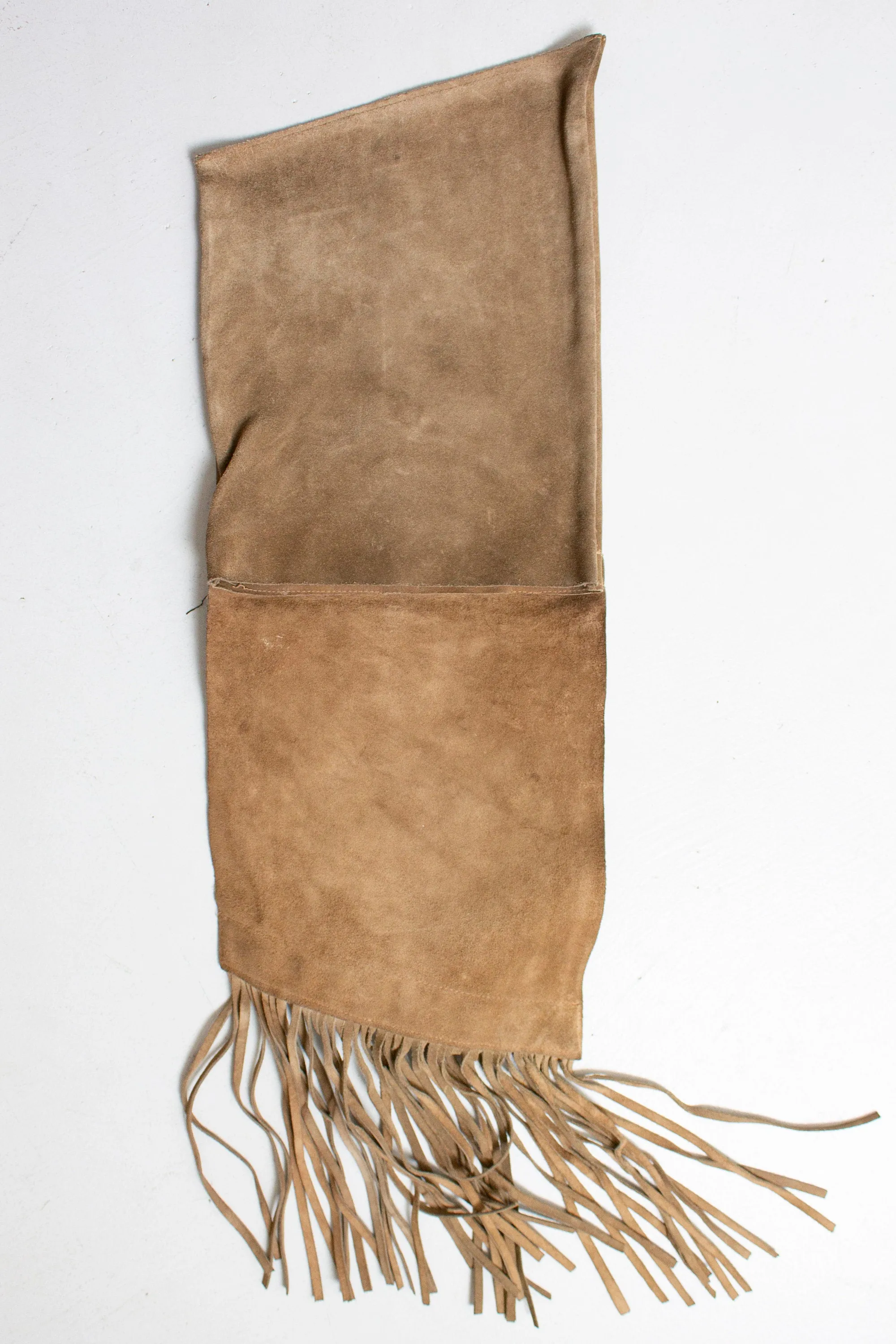 1970s Suede FRINGE Boho Purse Leather Shoulder Bag