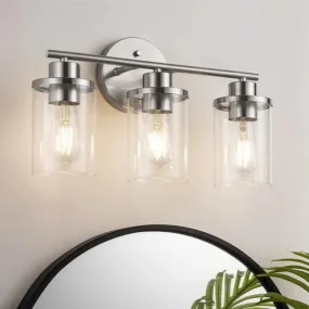 3 Light Brushed Nickel Bathroom Vanity Lights-HHVL04C