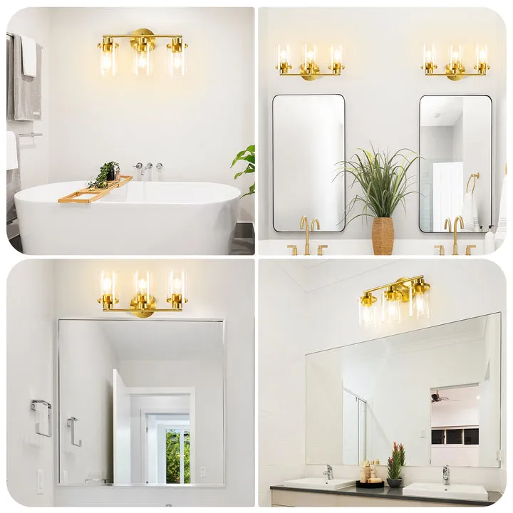 3 Light Gold Bathroom Vanity Light-HHVL04D