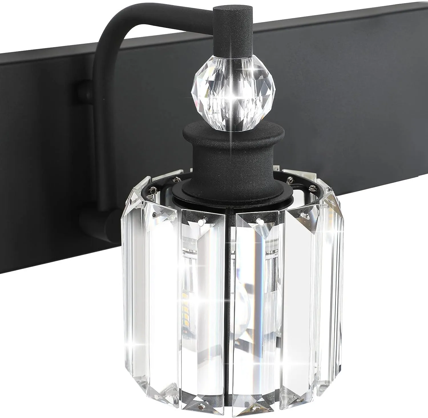 5-Light Crystal Vanity, Matte Black