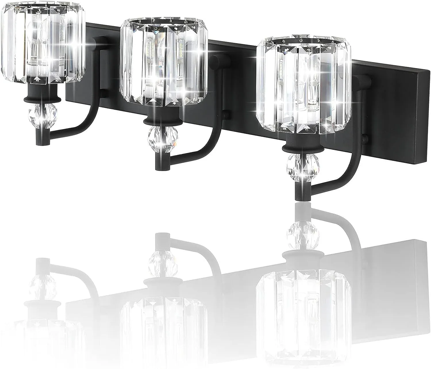 5-Light Crystal Vanity, Matte Black