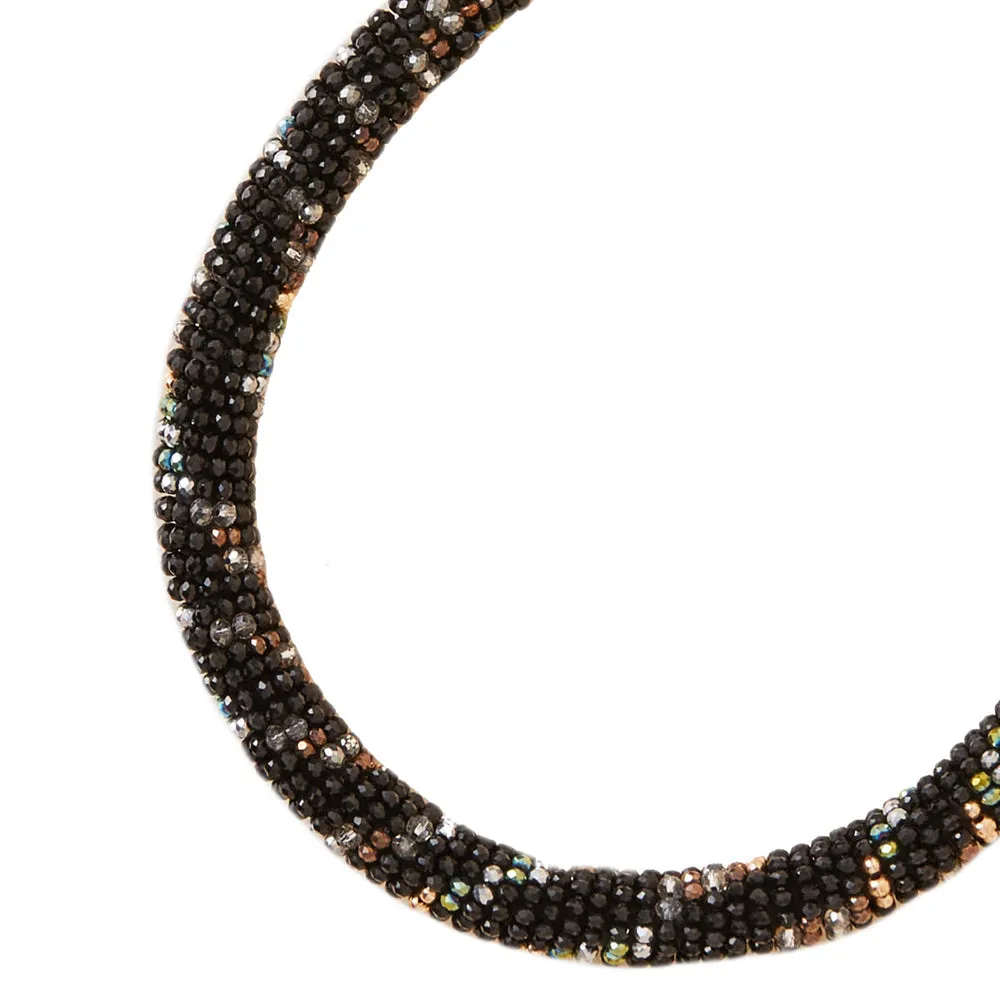 Accessorize London Women's Black Beaded Tube Collar Necklace