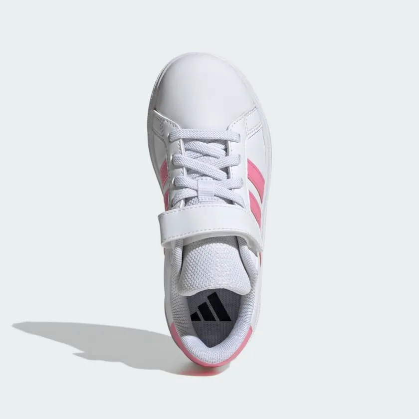 ADIDAS KID'S GRAND COURT 2.0 SIZES 11-3 WHITE/PINK SHOES