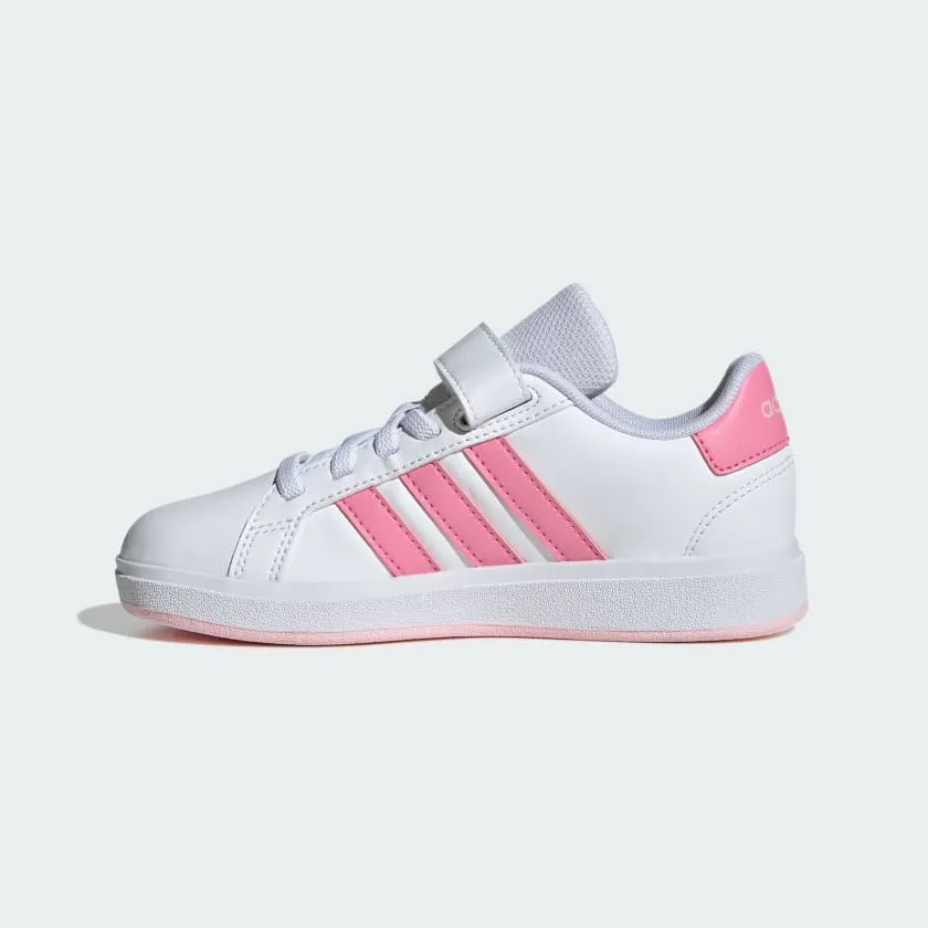 ADIDAS KID'S GRAND COURT 2.0 SIZES 11-3 WHITE/PINK SHOES