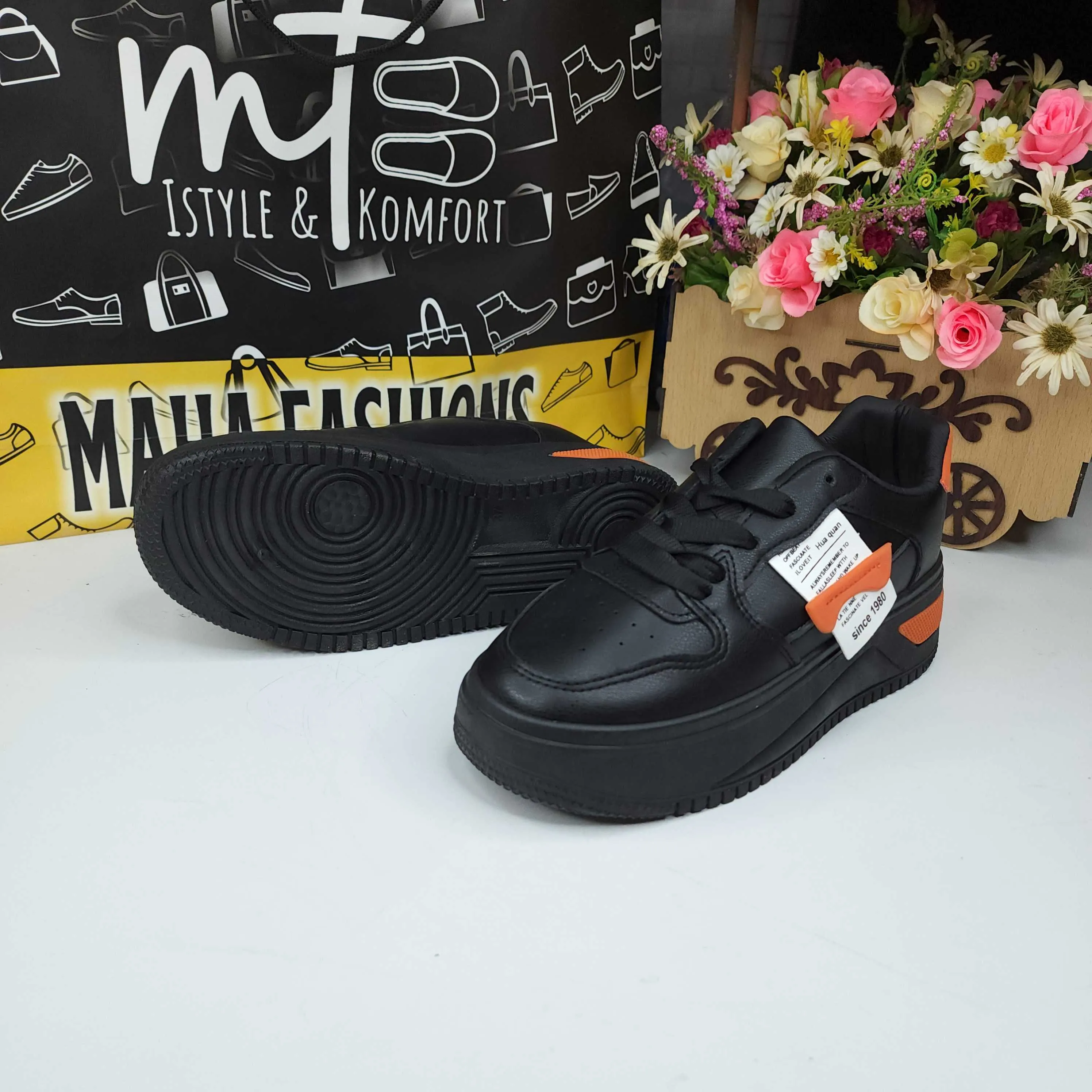 Black High Sole Sneakers