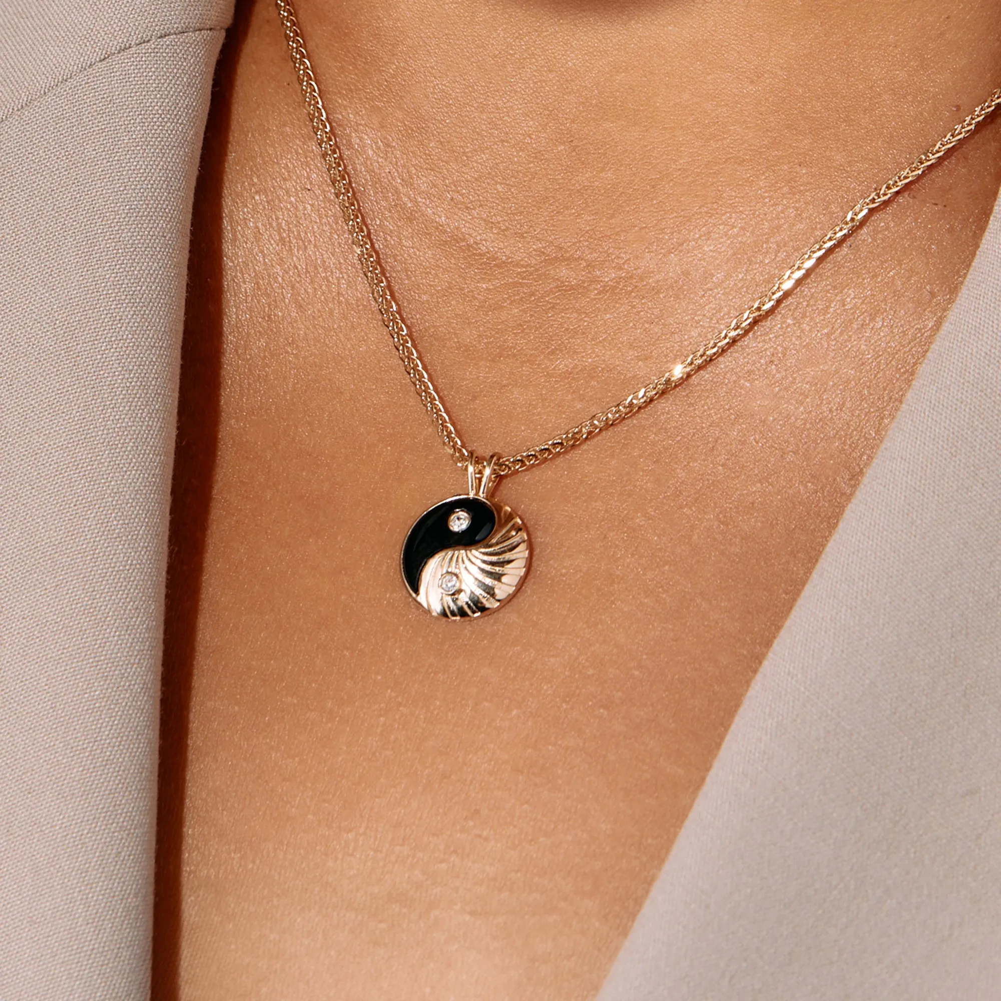 Black Onyx Yin Yang Precious Necklace