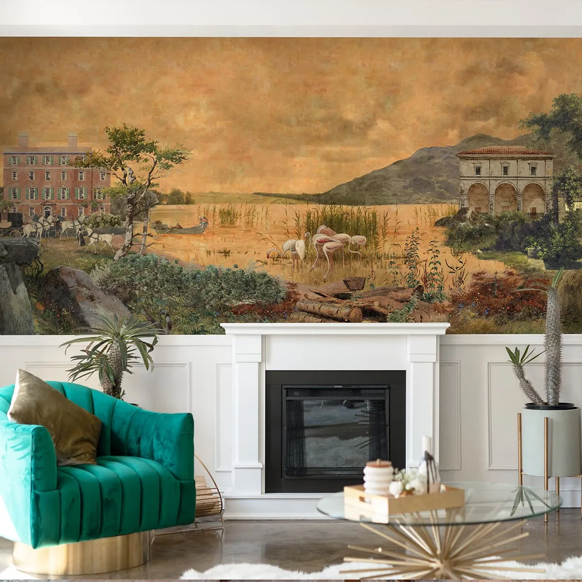 Britannia Oasis, European Room Wallpaper, Golden Hues