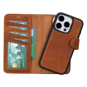 Carter iPhone 16 Pro Wallet Case, Golden Brown