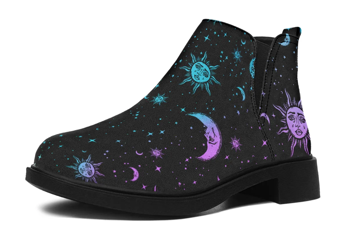 Celestial Pastel Chelsea Boots - Comfy Slip-On - Soft & Water-Resistant Micro-Suede Vegan Shoes