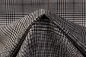 Checked Italian Wool Suiting - Gray / Brown