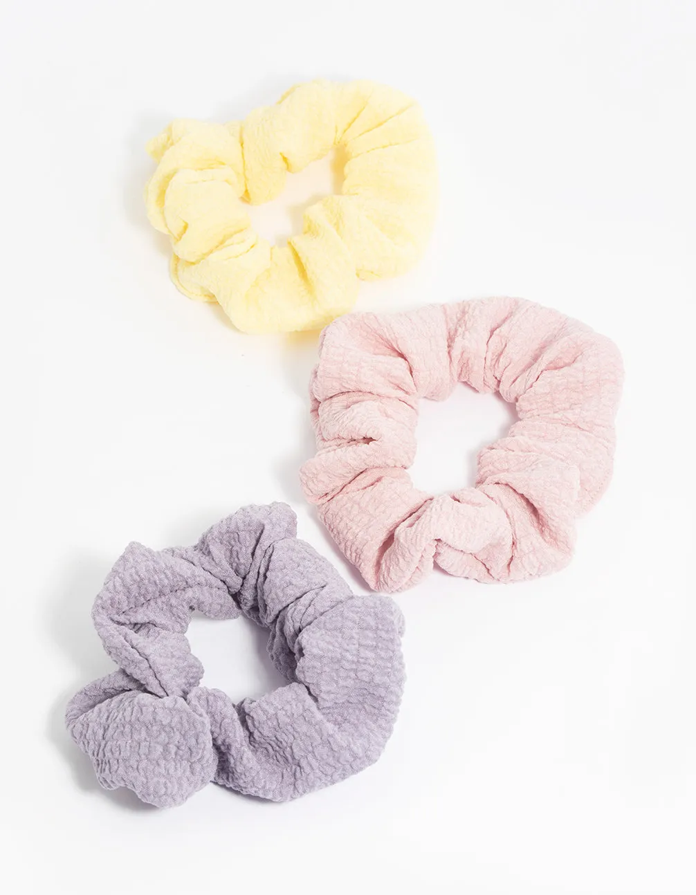 Colourful Textured Scrunchies