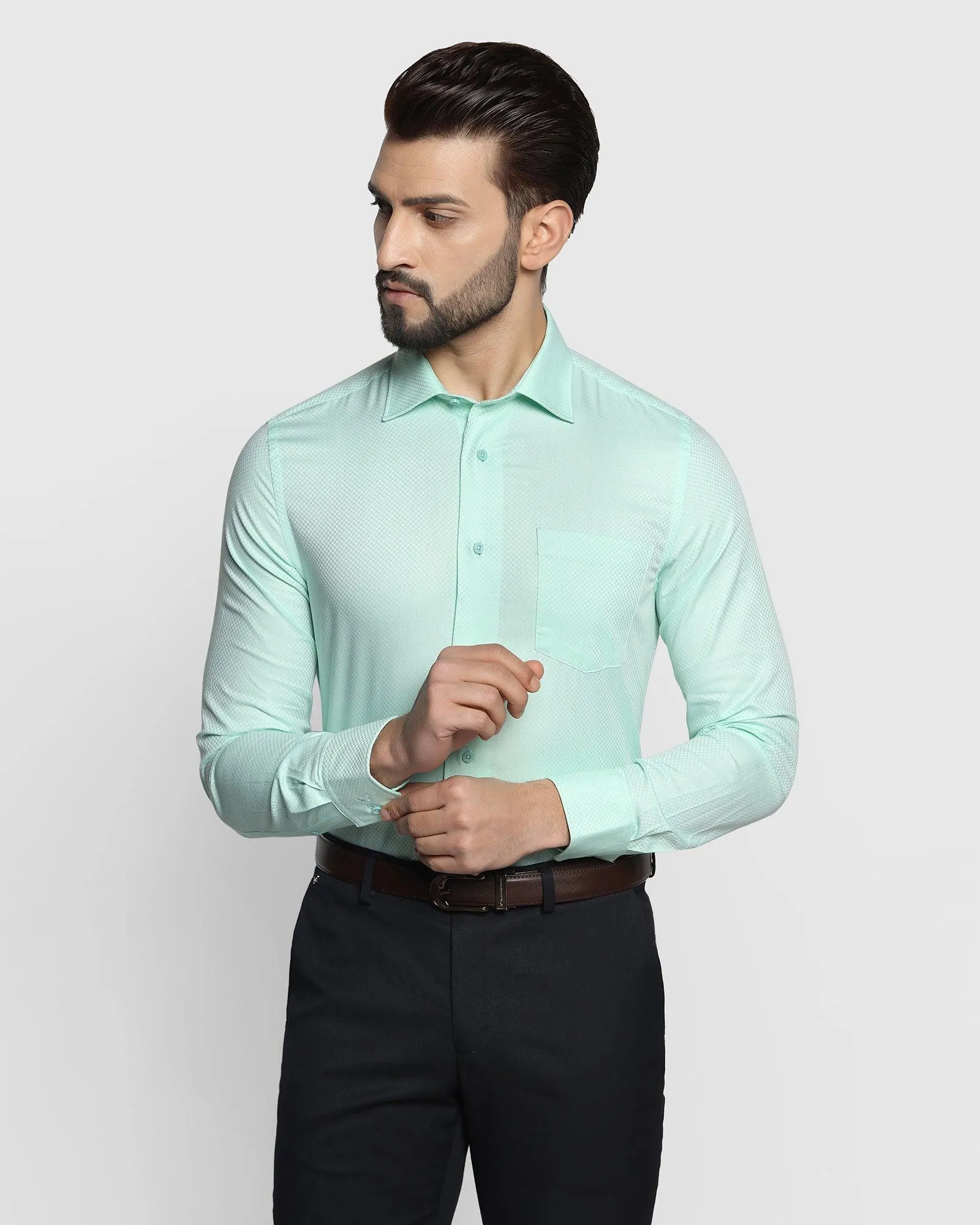 Formal Mint Textured Shirt - Series