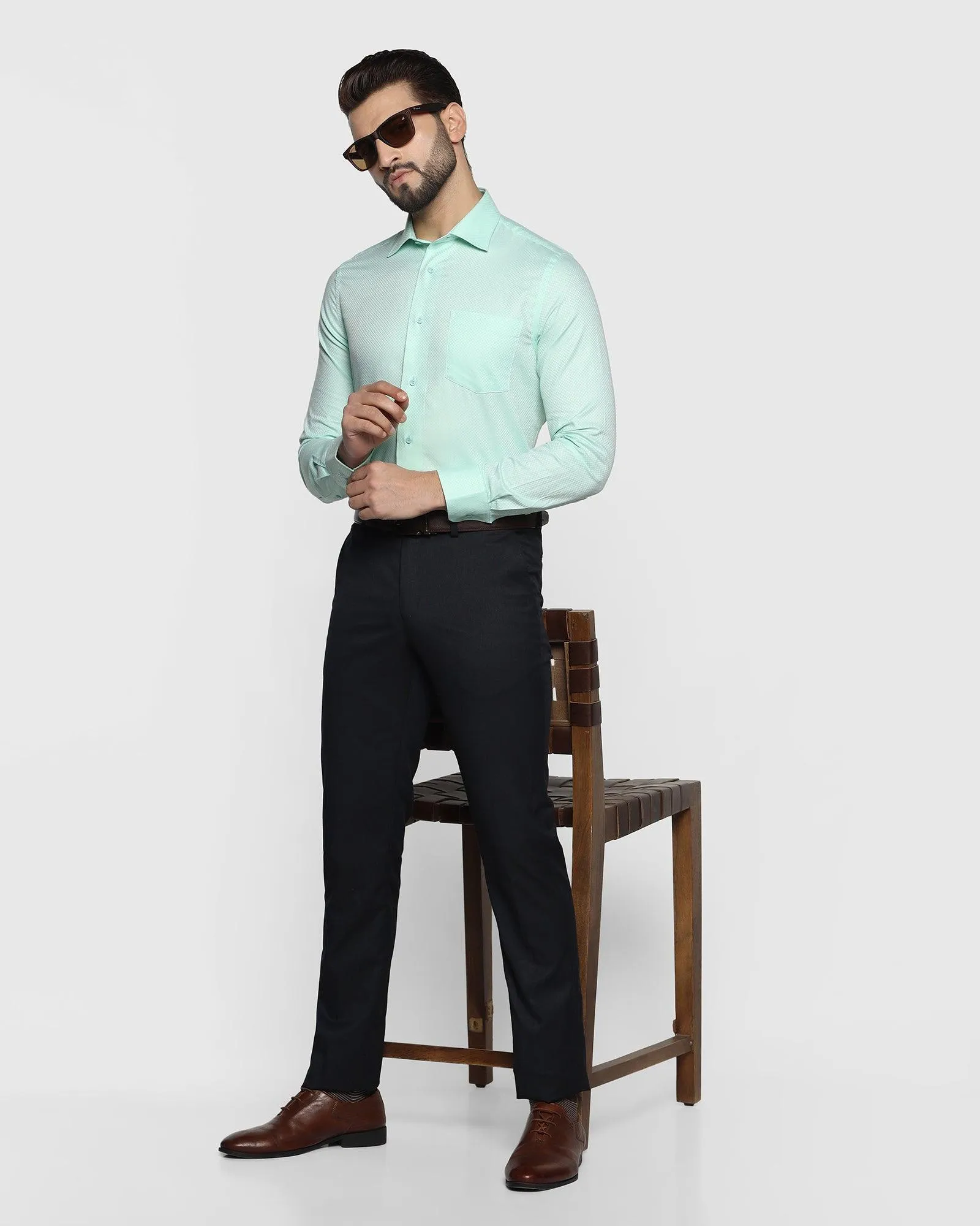 Formal Mint Textured Shirt - Series