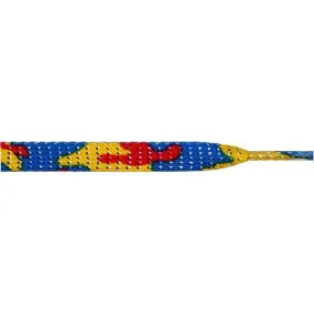 Glitter 3/8 Flat Laces - Colorful Camouflage (1 Pair Pack) Shoelaces