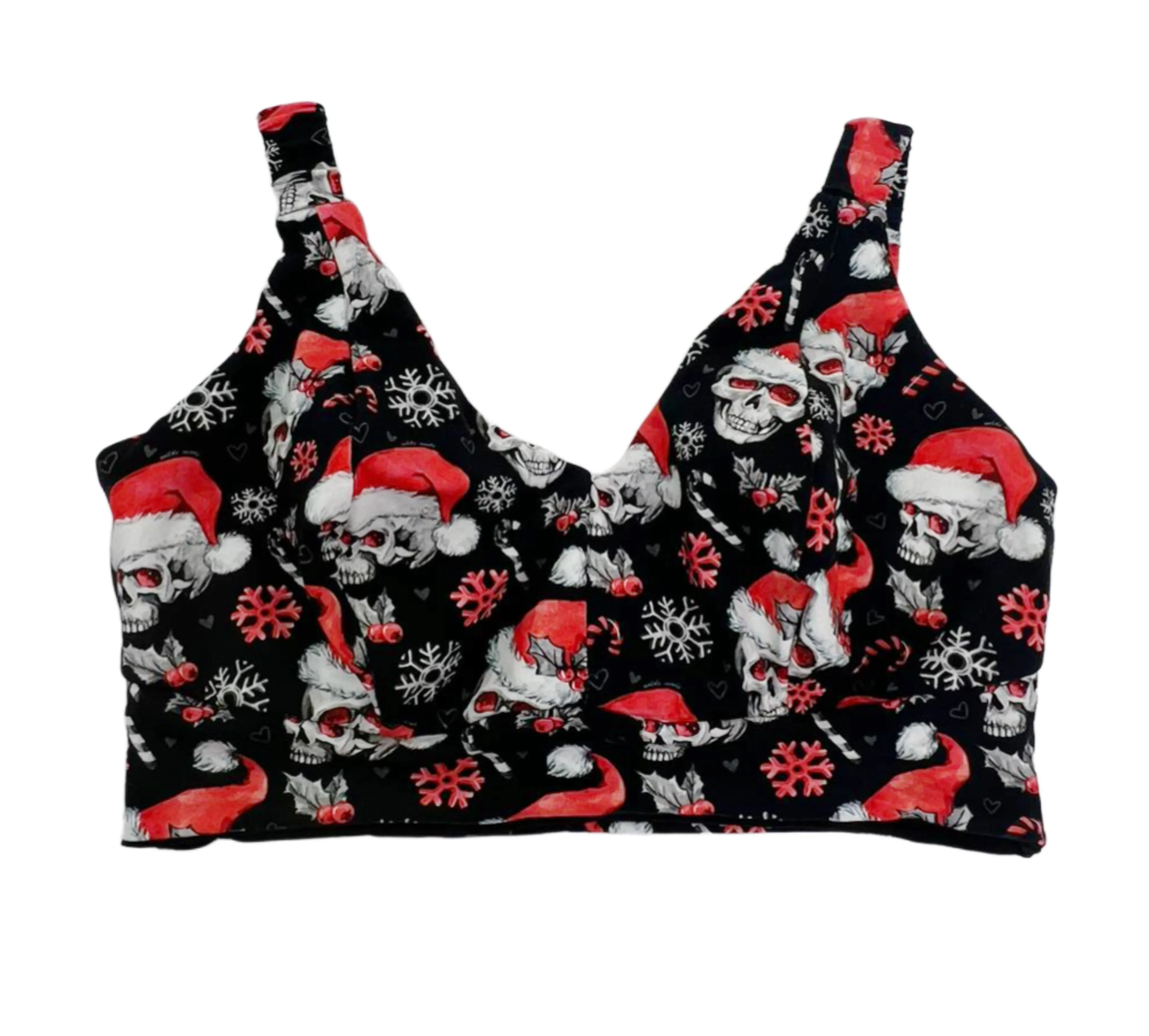 Gothic Christmas Santa Hats on Skulls Comfort Bra A/E Cup