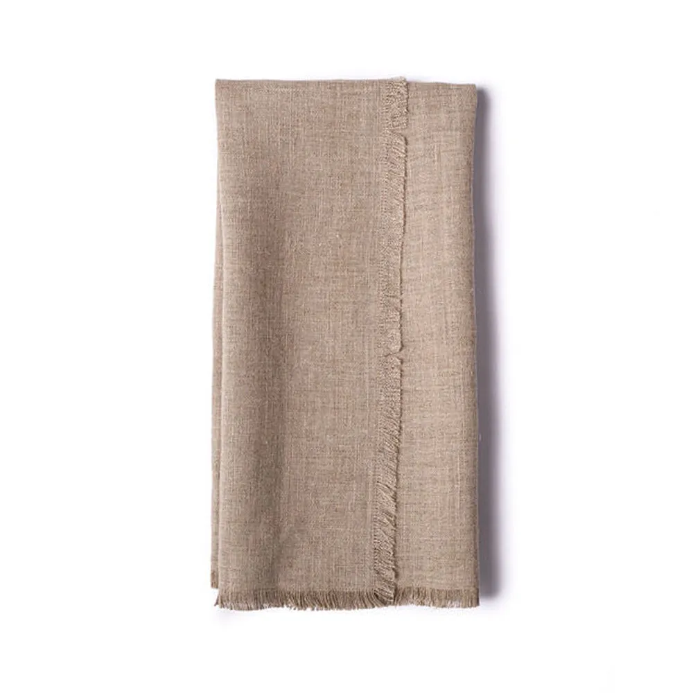 Linen Fringe Hand Towel- Flax