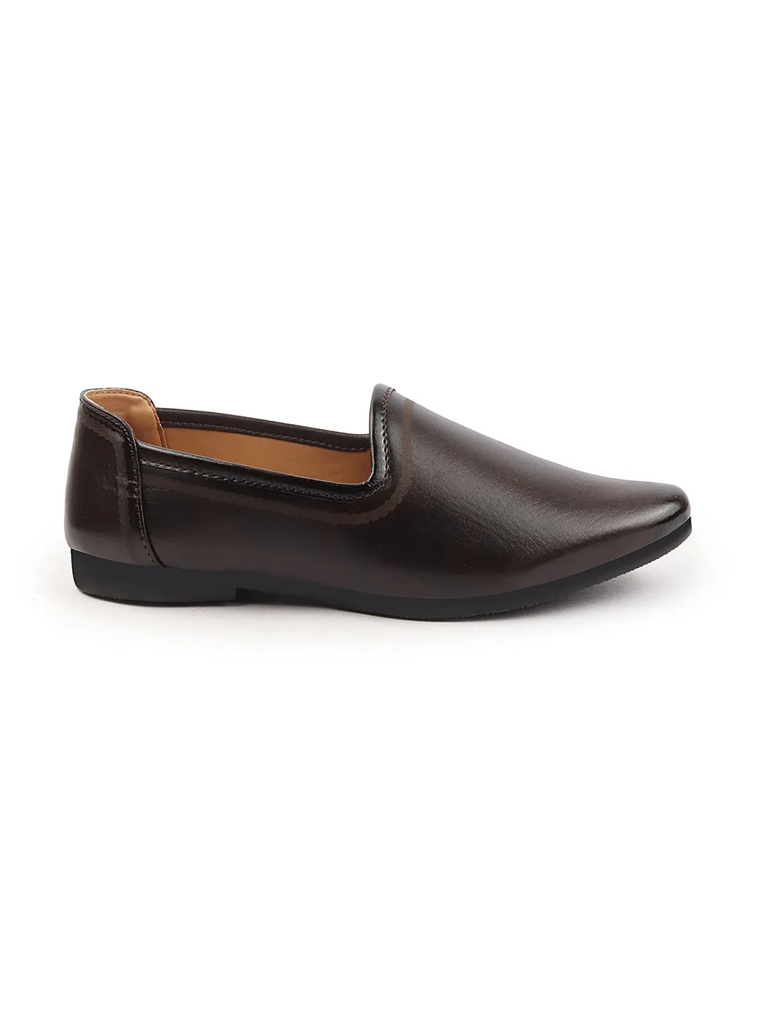 Men Brown Ethnic Slip-On Lightweight Jutis & Mojaris