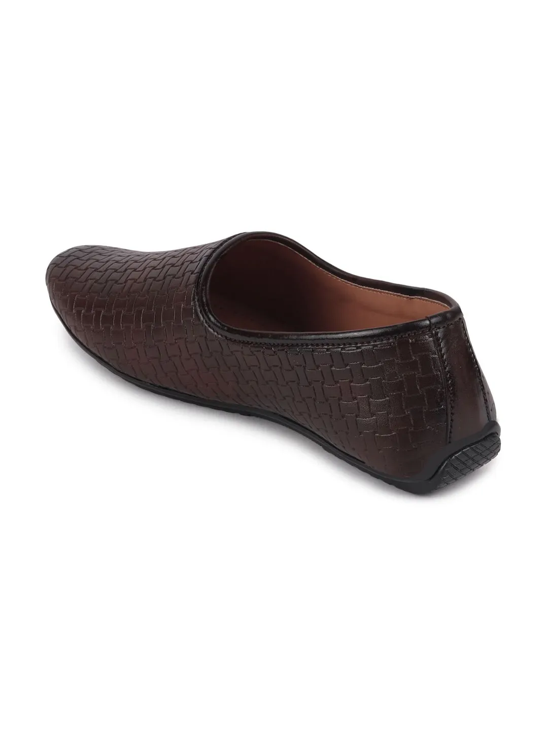 Men Brown Ethnic Slip-On Regular Styling Jutis & Mojaris