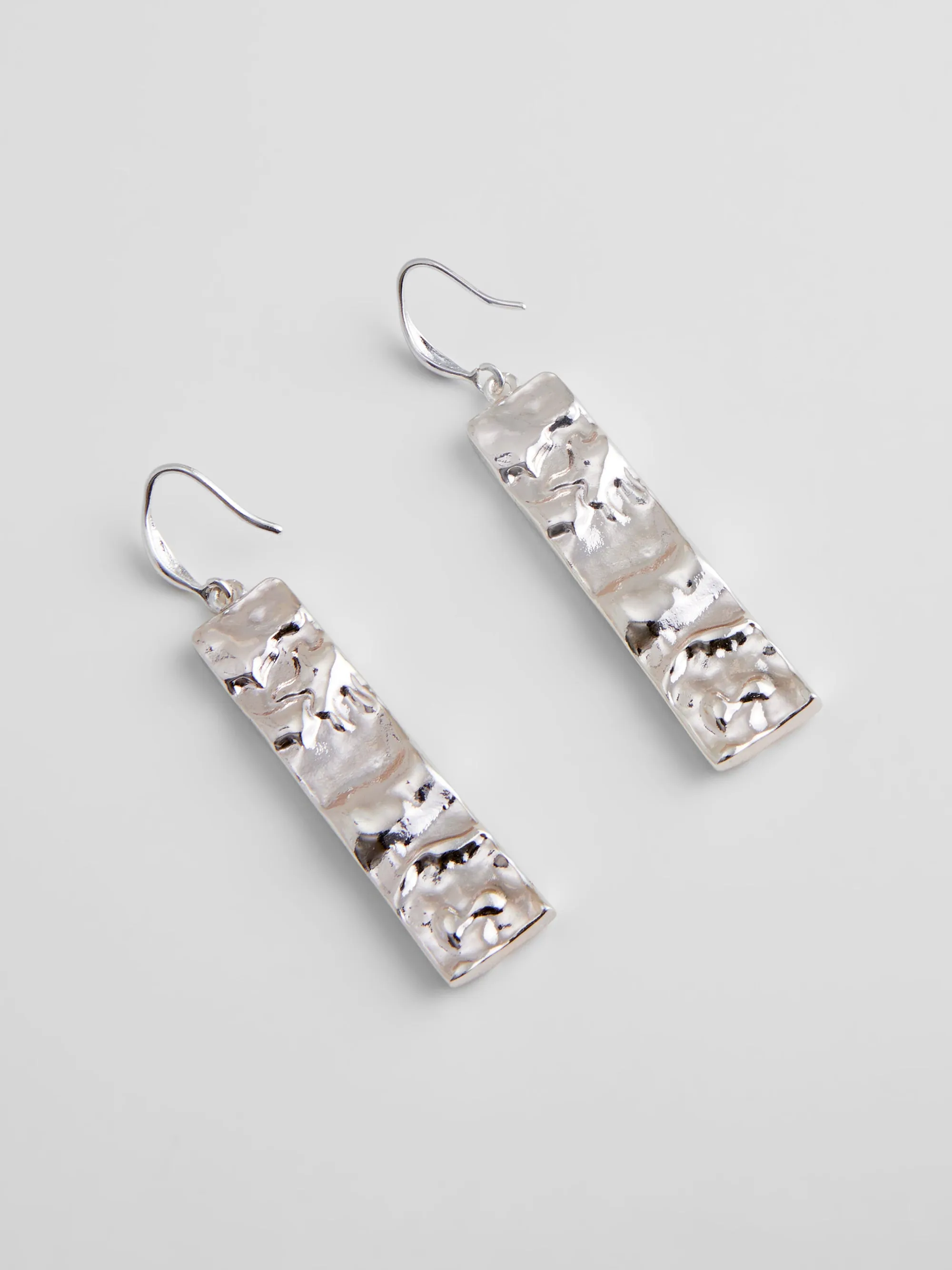 Molten Rectangular Drop Earrings