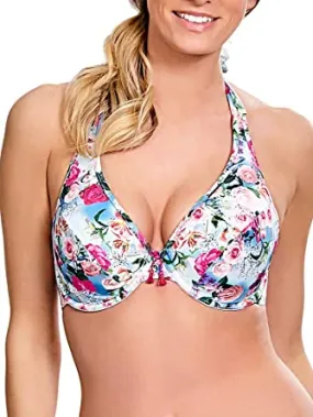 Panache Swimwear - Alanis Padded Halter SW1145 FINAL SALE- Blue/Floral