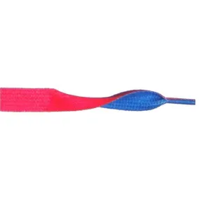 Printed Flat 3/8 - Hot Pink/Blue (12 Pair Pack) Shoelaces