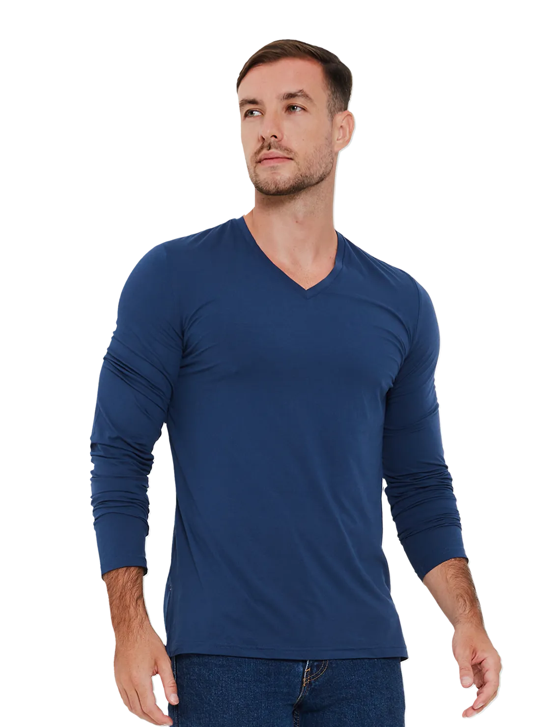 Re:Luxe Essential Long Sleeve V-Neck - Classic Fit