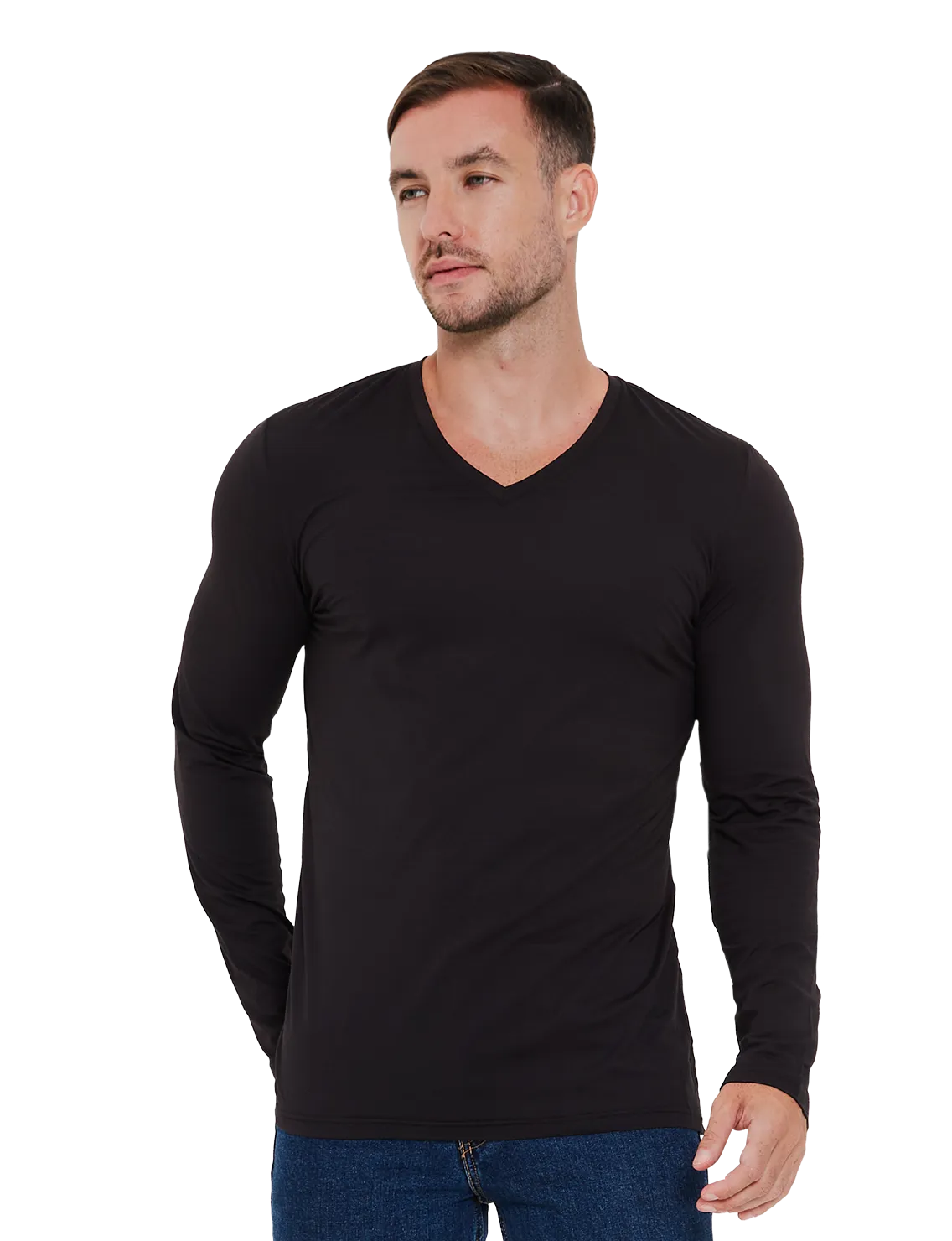 Re:Luxe Essential Long Sleeve V-Neck - Classic Fit