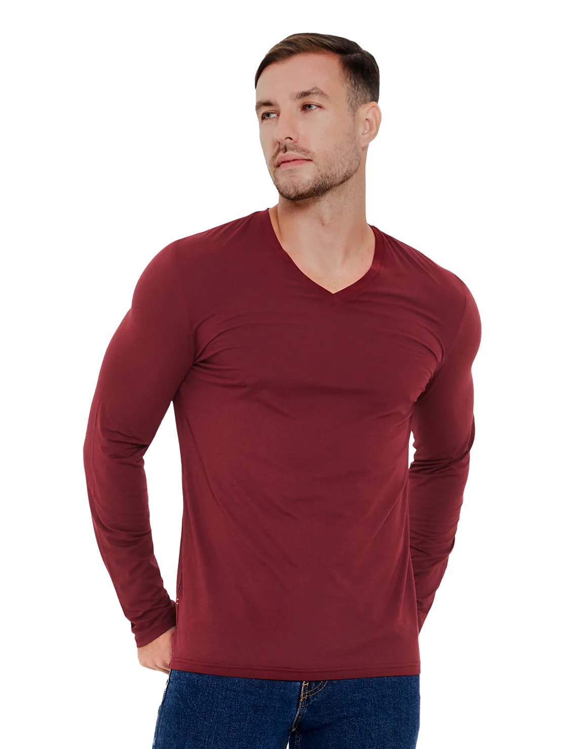 Re:Luxe Essential Long Sleeve V-Neck - Classic Fit