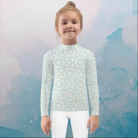 Robins Egg Blue Printed Target Circles Kids Rash Guard