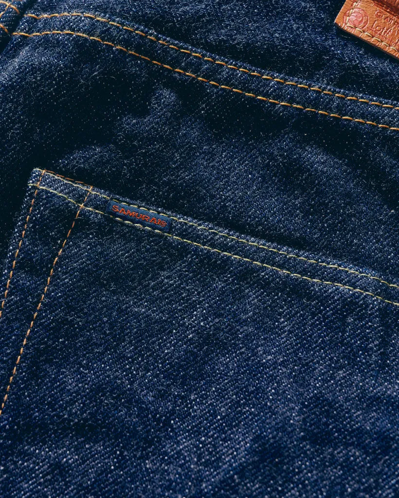 Samurai Jeans S520XX21oz Relaxed Tapered 21oz Cho-Kiwami Selvedge Jeans - Indigo Onewash