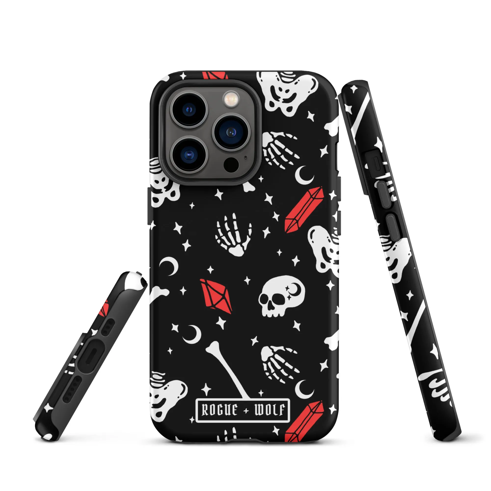 Skulls & Crystals Tough Phone Case for iPhone - Shockproof Anti-scratch Goth Witchy Accessories