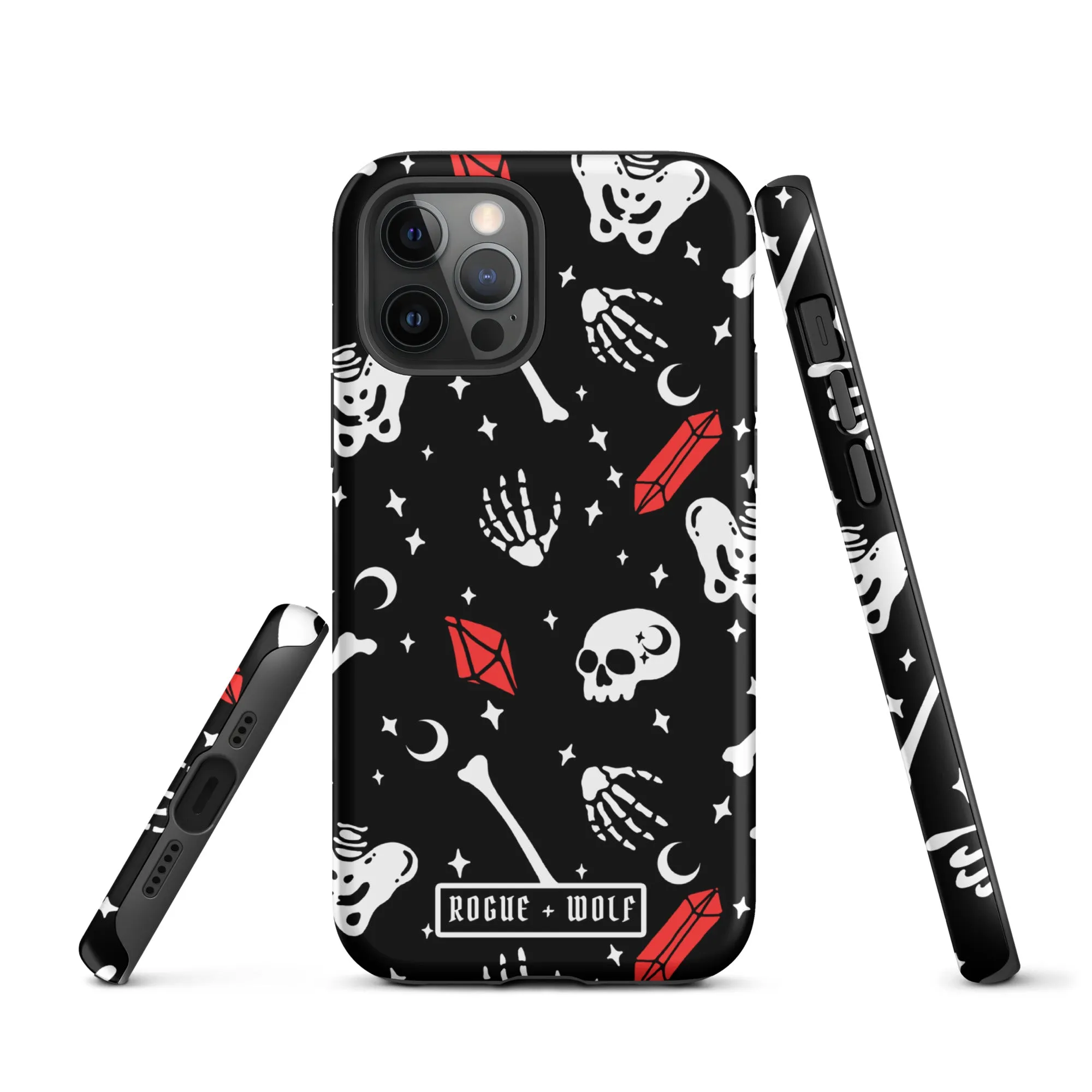 Skulls & Crystals Tough Phone Case for iPhone - Shockproof Anti-scratch Goth Witchy Accessories