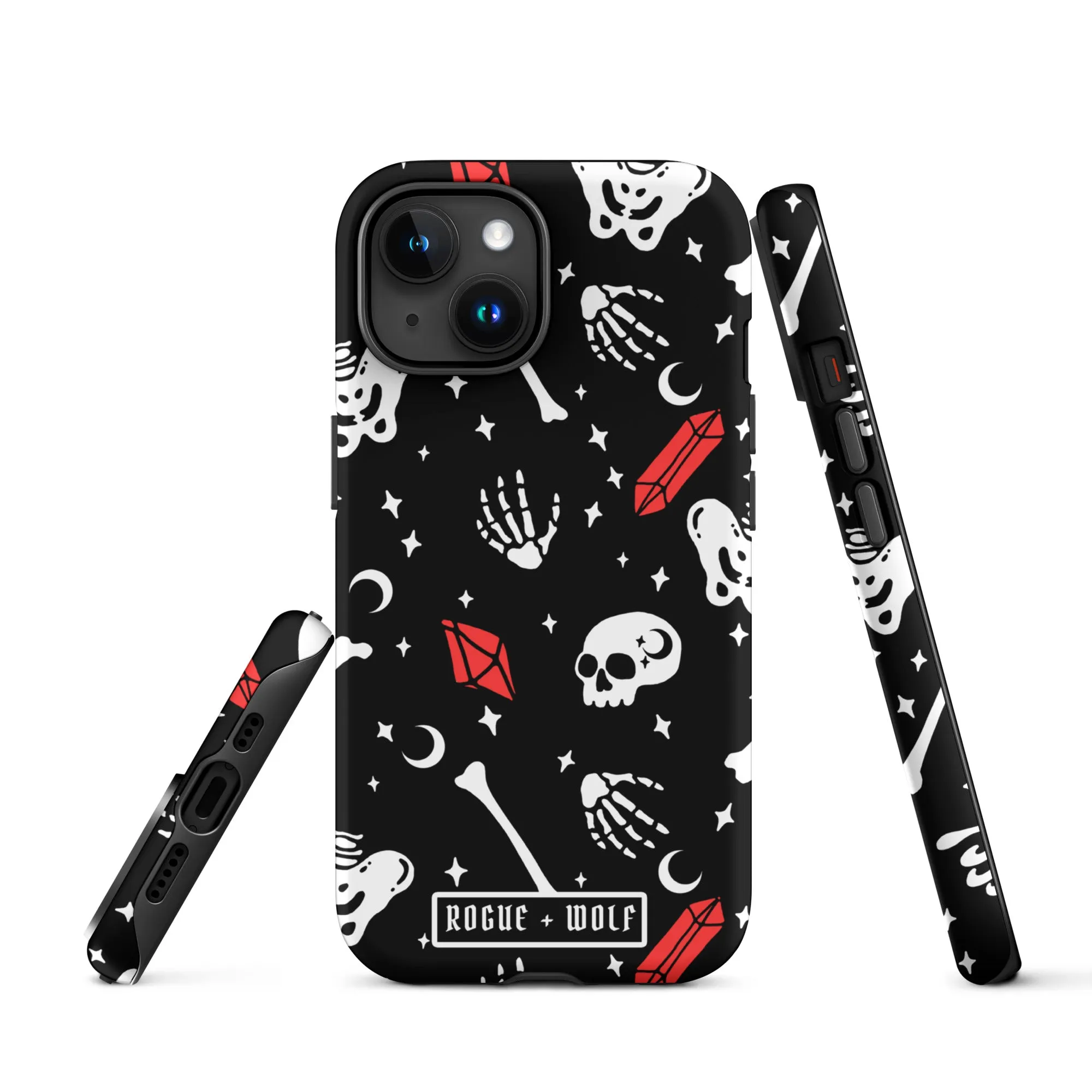 Skulls & Crystals Tough Phone Case for iPhone - Shockproof Anti-scratch Goth Witchy Accessories