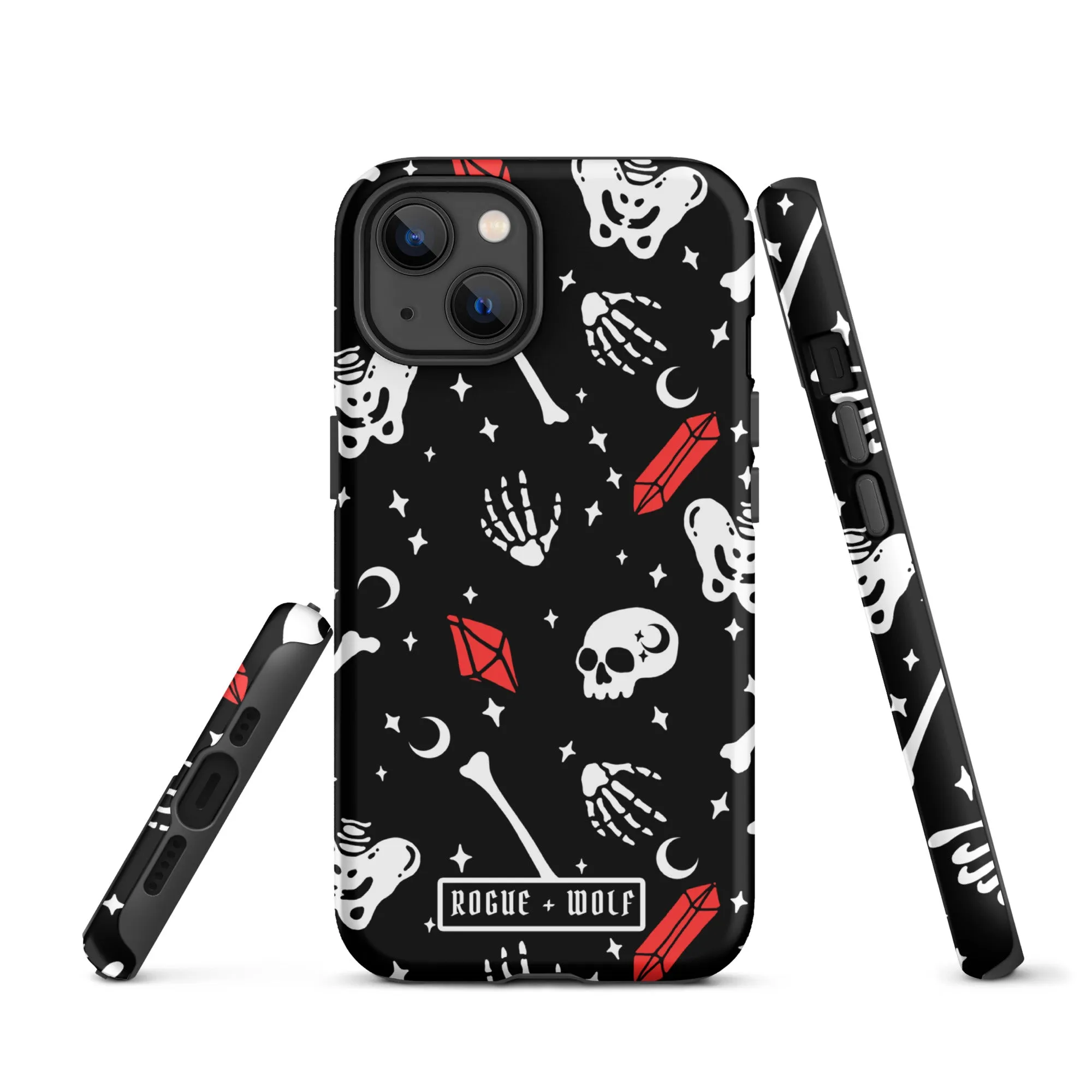 Skulls & Crystals Tough Phone Case for iPhone - Shockproof Anti-scratch Goth Witchy Accessories