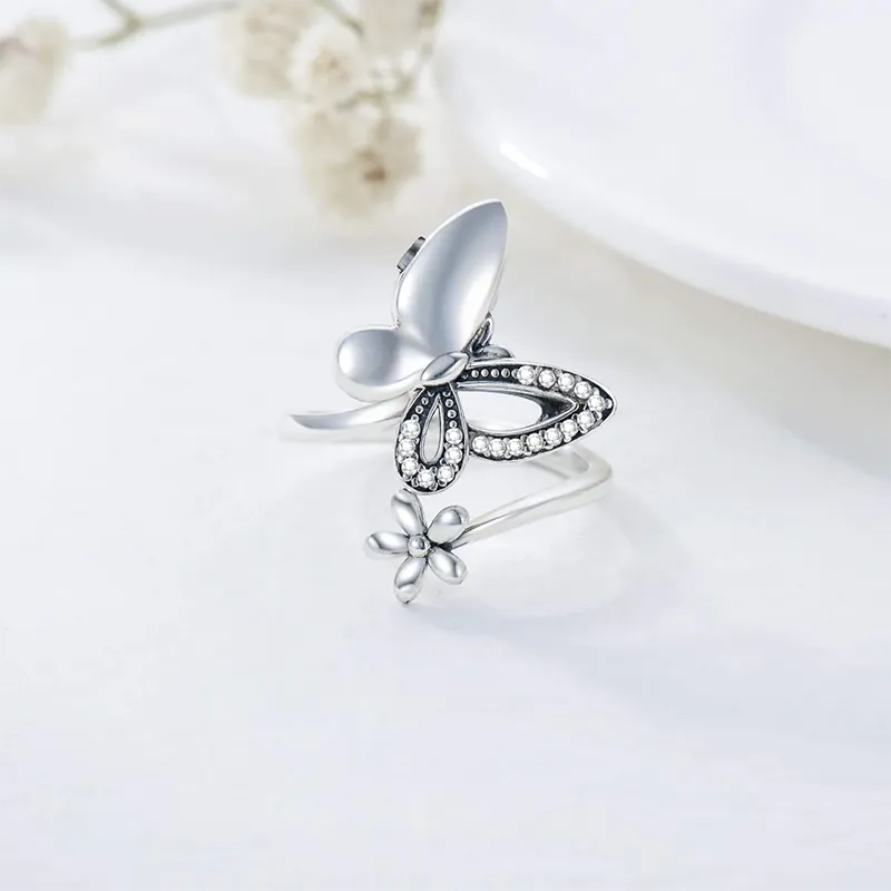 Sterling Silver Open Butterfly Urn Ring Ring for Ashes