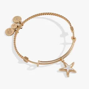 Textured Starfish Charm Bangle