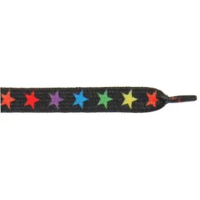 Wholesale Printed Flat 3/8 - Colorful Stars (12 Pair Pack) Shoelaces