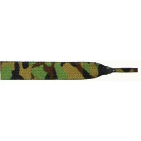 Wholesale Printed Flat 3/8 - Green Camouflage (12 Pair Pack) Shoelaces