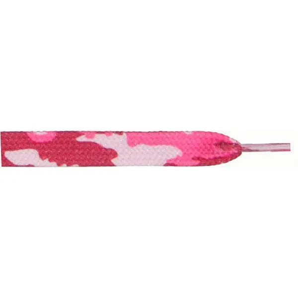 Wholesale Printed Flat 3/8 - Pink Camouflage (12 Pair Pack) Shoelaces