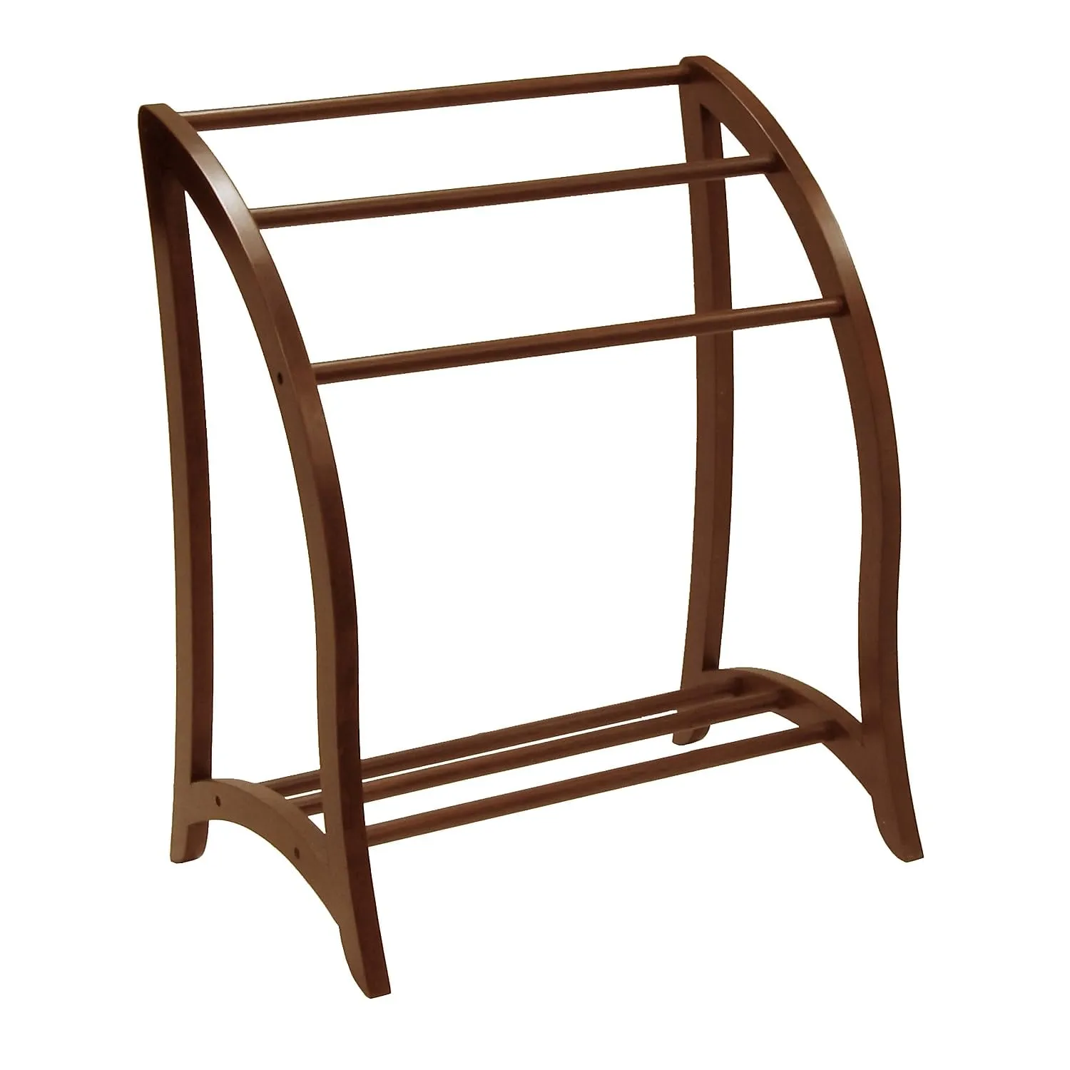 Winsome Wood Quilt Rack With 3 Rungs, Antique Walnut (94036)