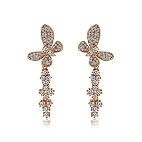 YELLOW CHIMES Butterfly Gold Plated High Grade CZ Earrings for Women and Girls